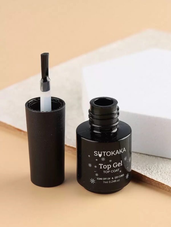 3 Pièces 7 Ml Mat Vernis À Ongles En Gel Uv De Base Et De Finition, Vernis À Ongles Naturel Brillant Élevé De Longue Durée Qui Se Retire Facilement, Pour Manucure De Vernis À Ongles En Gel Uv Led – Image 3