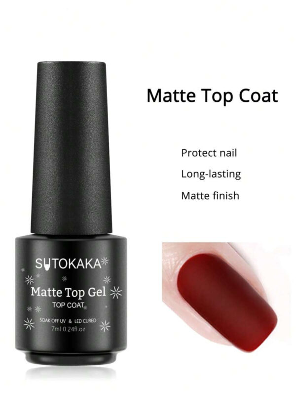 3 Pièces 7 Ml Mat Vernis À Ongles En Gel Uv De Base Et De Finition, Vernis À Ongles Naturel Brillant Élevé De Longue Durée Qui Se Retire Facilement, Pour Manucure De Vernis À Ongles En Gel Uv Led – Image 31
