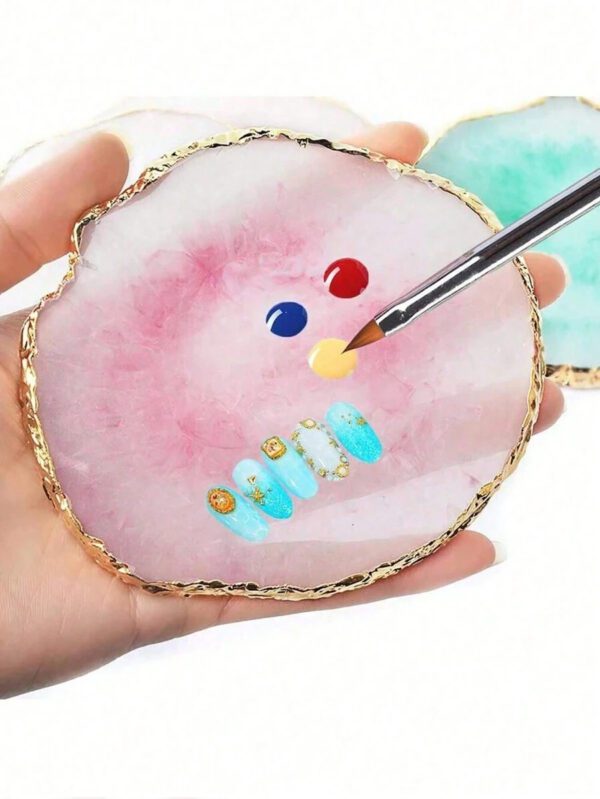 15/22 pièces Ensemble d'outils pour nail art rose, comprenant 15 pinceaux pour nail art, 1 palette de résine pour la peinture de nail art, 5 stylos en silicone acrylique bicolores pour la gravure et le pointillage, kit de manucure, planche d'affichage de maquillage DIY, pour la maison et le salon. – Image 6