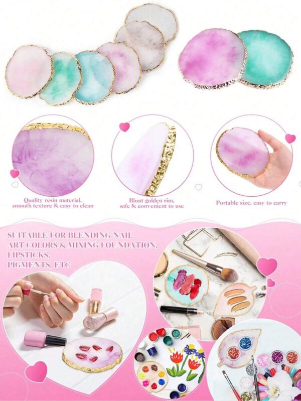 15/22 pièces Ensemble d'outils pour nail art rose, comprenant 15 pinceaux pour nail art, 1 palette de résine pour la peinture de nail art, 5 stylos en silicone acrylique bicolores pour la gravure et le pointillage, kit de manucure, planche d'affichage de maquillage DIY, pour la maison et le salon. – Image 13