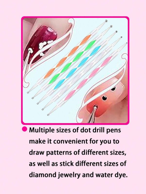 15/22 pièces Ensemble d'outils pour nail art rose, comprenant 15 pinceaux pour nail art, 1 palette de résine pour la peinture de nail art, 5 stylos en silicone acrylique bicolores pour la gravure et le pointillage, kit de manucure, planche d'affichage de maquillage DIY, pour la maison et le salon. – Image 16