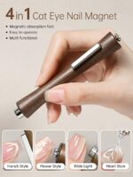 1 pièce/2 pièces Aimants pour vernis à ongles gel effet œil de chat et fil de fer robustes 4 en 1, outils de manucure multifonctions UV, bâtonnets magnétiques pour manucure à domicile ou en salon, accessoires DIY, fournitures pour ongles, outils pour ongles, outils de nail art, rentrée scolaire, ongles, outils pour ongles à clipser, outils de manucure et pédicure – Image 3