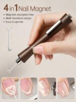 1 pièce/2 pièces Aimants pour vernis à ongles gel effet œil de chat et fil de fer robustes 4 en 1, outils de manucure multifonctions UV, bâtonnets magnétiques pour manucure à domicile ou en salon, accessoires DIY, fournitures pour ongles, outils pour ongles, outils de nail art, rentrée scolaire, ongles, outils pour ongles à clipser, outils de manucure et pédicure – Image 9