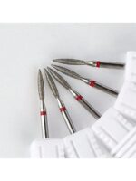 GGJOYO 2 pièces de forets à ongles fins en diamant, forme de flamme, fraises russes pour nettoyer les cuticules, accessoires de manucure électriques pour les ongles – Image 7