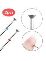 GGJOYO 2 pièces de forets à ongles fins en diamant, forme de flamme, fraises russes pour nettoyer les cuticules, accessoires de manucure électriques pour les ongles – Image 10