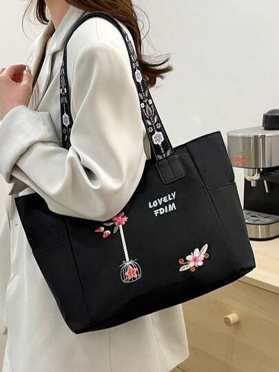 Sac à main en tissu, sac à bandoulière bohème, sac fourre-tout vintage pour femme, sac d'école et porte-documents de style artistique pour femmes ou étudiantes, parfait pour les livres, le shopping, la rentrée et plus encore