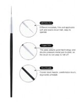 1 pièce Pinceau à ongles en forme de demi-lune avec tête inclinée, manche noir, pour peinture en gel UV et acrylique, outils de manucure DIY – Image 3