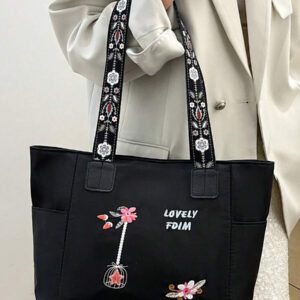 Sac à main en tissu, sac à bandoulière bohème, sac fourre-tout vintage pour femme, sac d'école et porte-documents de style artistique pour femmes ou étudiantes, parfait pour les livres, le shopping, la rentrée et plus encore