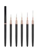 1 pièce Pinceau à ongles en forme de demi-lune avec tête inclinée, manche noir, pour peinture en gel UV et acrylique, outils de manucure DIY – Image 13