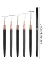 1 pièce Pinceau à ongles en forme de demi-lune avec tête inclinée, manche noir, pour peinture en gel UV et acrylique, outils de manucure DIY – Image 16