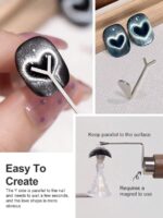 Beautizon Nailartlab 2 pièces Ensemble d'outils de manucure magnétique en forme de cœur, aimant multifonctionnel en forme de griffe de chat puissant et outil magnétique en forme de cœur en Y pour effet œil de chat 5D, convient pour les accessoires de salon de manucure, fournitures pour ongles, outils de manucure, outils d'art pour les ongles, retour à l'école, ongles, outils pour les faux ongles, outils de manucure et de pédicure – Image 11