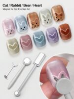 Beautizon Nailartlab 2 pièces Ensemble d'outils de manucure magnétique en forme de cœur, aimant multifonctionnel en forme de griffe de chat puissant et outil magnétique en forme de cœur en Y pour effet œil de chat 5D, convient pour les accessoires de salon de manucure, fournitures pour ongles, outils de manucure, outils d'art pour les ongles, retour à l'école, ongles, outils pour les faux ongles, outils de manucure et de pédicure – Image 23