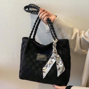 Nouveau sac à main d'épaule grande capacité à la mode pour l'été 2025, sac fourre-tout pour le travail, avec écharpe offerte (la couleur de l'écharpe est livrée au hasard)