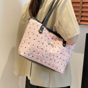 Nouveau sac à main d'épaule grande capacité à la mode pour l'été 2025, sac fourre-tout pour le travail, avec écharpe offerte (la couleur de l'écharpe est livrée au hasard)