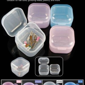 Boîte de désinfection pour foret à ongles carrée avec couche de filtre, plateau de trempage et de désinfection pour outils de manucure, récipient de nettoyage de manucure professionnel pour salon de beauté