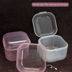 Boîte de désinfection pour foret à ongles carrée avec couche de filtre, plateau de trempage et de désinfection pour outils de manucure, récipient de nettoyage de manucure professionnel pour salon de beauté