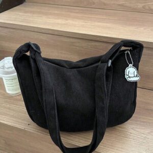 Sac à épaule en velours côtelé style nuage coréen Ins pour filles, sac bandoulière mode minimaliste, nouveau style