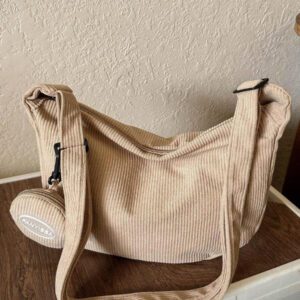 Sac à épaule en velours côtelé style nuage coréen Ins pour filles, sac bandoulière mode minimaliste, nouveau style