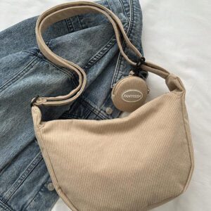 Sac à épaule en velours côtelé style nuage coréen Ins pour filles, sac bandoulière mode minimaliste, nouveau style