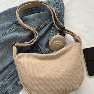 Sac à épaule en velours côtelé style nuage coréen Ins pour filles, sac bandoulière mode minimaliste, nouveau style