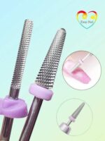 Easy Nail 1/2 pièces Forets à ongles professionnels au carbure 3/32" 5 en 1 XXF, forets en acier au tungstène haut de gamme, embout pour cuticules pour retirer rapidement pour manucure, salon de manucure, pédicure, polissage de gel