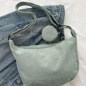 Sac à épaule en velours côtelé style nuage coréen Ins pour filles, sac bandoulière mode minimaliste, nouveau style