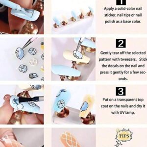 1 pièce Autocollants d'ongles fins et robustes, autocollants d'ongles de style ballet, autocollants d'ongles en dentelle noire et blanche haut de gamme, cadeaux parfaits pour les ongles des filles