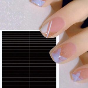 6 Pièces/set Autocollants De Crayon D'art À Ongles À Pointe Française Pour Homme, Manucure, Ligne Ondulée, Pochoir En Forme D'ongle En Bande, Autocollants Décoratifs De Pochoir Creux