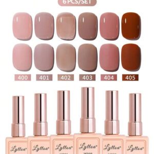 LYTTOA LYTTOA 6 pièces/set Rouge Vernis à ongles gel de Noël Kits Couleur unie Paillettes Noir Blanc Rouge Trempage hors UV Semi-permanent Vernis à ongles Art des ongles 15 ml