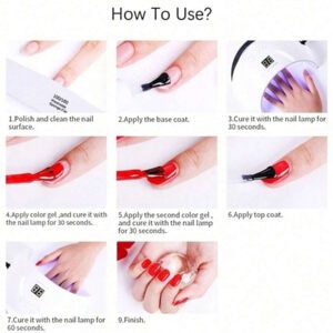 LYTTOA LYTTOA 6 pièces/set Rouge Vernis à ongles gel de Noël Kits Couleur unie Paillettes Noir Blanc Rouge Trempage hors UV Semi-permanent Vernis à ongles Art des ongles 15 ml