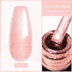 6 Pièces/set Ensemble De Vernis À Ongles Gel Pailleté Semi-permanent Vernis Hybride Mat De Finition Vernis À Ongles Gel D'art Uv Led Dissolvant