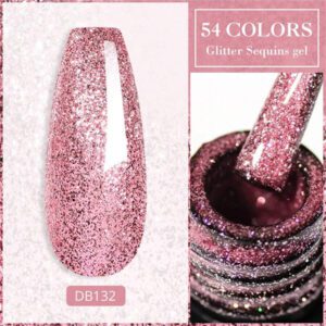 6 Pièces/set Ensemble De Vernis À Ongles Gel Pailleté Semi-permanent Vernis Hybride Mat De Finition Vernis À Ongles Gel D'art Uv Led Dissolvant