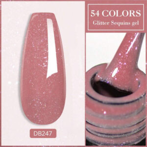 6 Pièces/set Ensemble De Vernis À Ongles Gel Pailleté Semi-permanent Vernis Hybride Mat De Finition Vernis À Ongles Gel D'art Uv Led Dissolvant