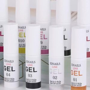 5ml Gel De Liner Noir Pour L'art Des Ongles, Vernis À Gel-peinture Pour Ongles Français En Ligne En Spirale Avec Un Pinceau Fin Intégré Pour Bouteille De Trempe De Dessin D'art De L'ongle
