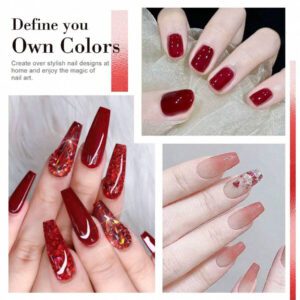 LIMEGIRL LIMEGIRL Ensemble de 9 vernis à ongles gel - 9 couleurs, kit de vernis à ongles gel rose, blanc, violet, noir à décollé. Kit de vernis à ongles cadeau pour femmes, vacances, kit de manucure maison DIY