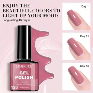 LIMEGIRL LIMEGIRL Ensemble de 9 vernis à ongles gel - 9 couleurs, kit de vernis à ongles gel rose, blanc, violet, noir à décollé. Kit de vernis à ongles cadeau pour femmes, vacances, kit de manucure maison DIY