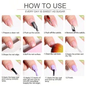 LIMEGIRL LIMEGIRL Ensemble de 9 vernis à ongles gel - 9 couleurs, kit de vernis à ongles gel rose, blanc, violet, noir à décollé. Kit de vernis à ongles cadeau pour femmes, vacances, kit de manucure maison DIY