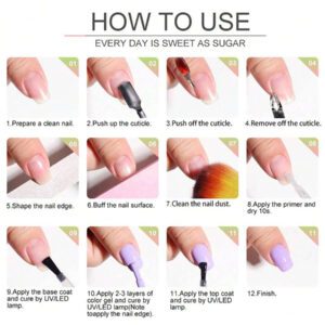 LIMEGIRL LIMEGIRL Ensemble de 9 vernis à ongles gel - 9 couleurs, kit de vernis à ongles gel rose, blanc, violet, noir à décollé. Kit de vernis à ongles cadeau pour femmes, vacances, kit de manucure maison DIY