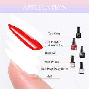 Ensemble de 5 vernis à ongles en gel, 7ml Set d'art d'ongle sans-acide, apprêt, produit déshydratant, base et couche de finition, aucune nécessité de lampe UV ou LED. Set de vernis à ongles mat, couche supérieure avec effet de polissage, dégraissant pour vernis à ongles en gel. Enveloppe pour vernis à ongle en gel avec lumière UV ou LED. Kit de manucure de vernis à ongle en gel pour les femmes, pour un usage domestique ou en salon de beauté, incluant des fournitures pour les ongles et de l'art DIY des ongles, un cadeau parfait