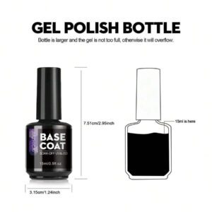 8,5 ml Sans Essuyage Vernis De Finition Brillant Gel Top Coat Base Coat 7 en 1 Gel Modeleur Vernis De Finition Mat - Finition Brillante Et Long-Lasting, Kit De Démarrage De Vernis À Ongles Gel Lampe À Ongles Amovible