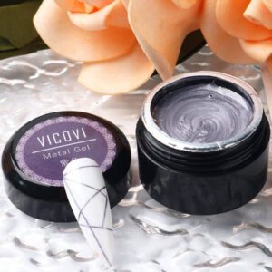 FULL BEAUTY 8ML Y2K Esthétique Miroir Violet Métallique Peinture gel Ongle gel Polonais Dessin Français Ligne chrome Argent Miroir Scintillant UV gel