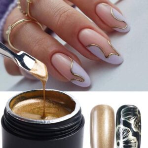 FULL BEAUTY 8ML Y2K Esthétique Miroir Violet Métallique Peinture gel Ongle gel Polonais Dessin Français Ligne chrome Argent Miroir Scintillant UV gel