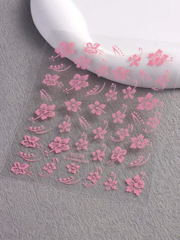 2 pièces Autocollants d'ongles 3D fleurs d'hibiscus, décoration d'été fleurs roses et blanches, décalcomanies d'ongles feuilles tropicales, feuilles de manucure – Image 36