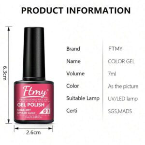Ensemble de vernis à ongles en gel FTMY de 6 pièces - Kit de vernis à gel de 6 couleurs avec couche de base et couche supérieure mate ou brillante, cadeau pour femmes de la série violette