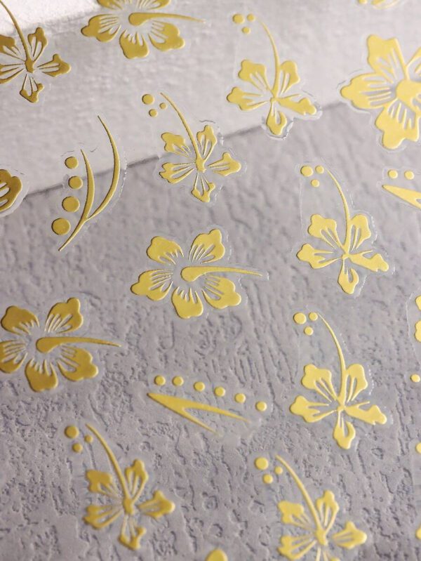2 pièces Autocollants d'ongles 3D fleurs d'hibiscus, décoration d'été fleurs roses et blanches, décalcomanies d'ongles feuilles tropicales, feuilles de manucure – Image 45