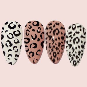 4 pièces Sticker pour ongles à motif d'animal noir sans adhésif, charmes d'ongles DIY, pierres précieuses d'ongles, fournitures d'ongles