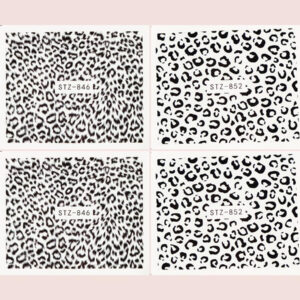 4 pièces Sticker pour ongles à motif d'animal noir sans adhésif, charmes d'ongles DIY, pierres précieuses d'ongles, fournitures d'ongles