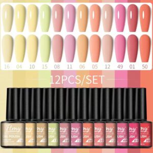 Ensemble De Vernis À Ongles En Gel Ftmy 12 Pièces - Ensemble De Vernis À Ongles De Base En Gel De 12 Couleurs, Ensemble De Vernis À Ongles Avec Finition Mate Et Brillante, Cadeau Pour Femmes