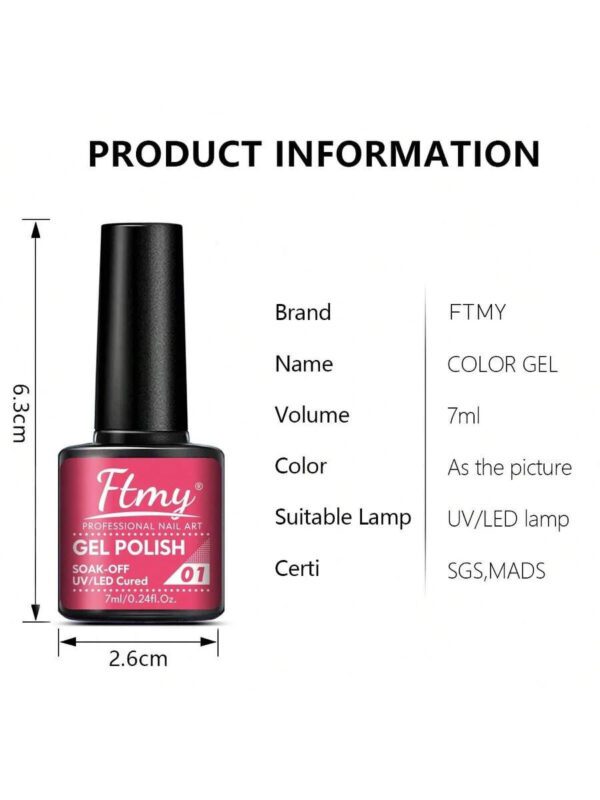 Ensemble De Vernis À Ongles En Gel Ftmy 12 Pièces - Ensemble De Vernis À Ongles De Base En Gel De 12 Couleurs, Ensemble De Vernis À Ongles Avec Finition Mate Et Brillante, Cadeau Pour Femmes – Image 3