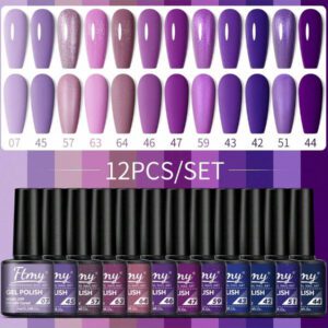 Ensemble De Vernis À Ongles En Gel Ftmy 12 Pièces - Ensemble De Vernis À Ongles De Base En Gel De 12 Couleurs, Ensemble De Vernis À Ongles Avec Finition Mate Et Brillante, Cadeau Pour Femmes